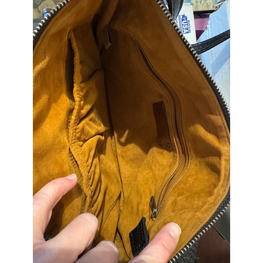 Patricia Nash Kirby East West leather crossbody bag "Rustic Mums" - Picture 8 of 9